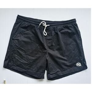 P's & Q's Shorts Mens Black Drawstring Board Swim Shorts , Sz XXL, 36 in Waist
